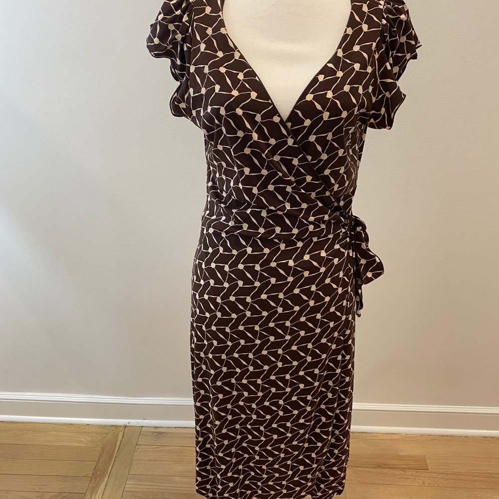 Brown/tan Max Studio wrap dress